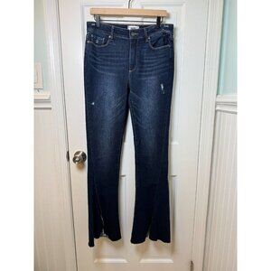PAIGE High Rise Lou Lou Flare Jeans Twisted Seam Raw Hem Casabella Sz Size 31